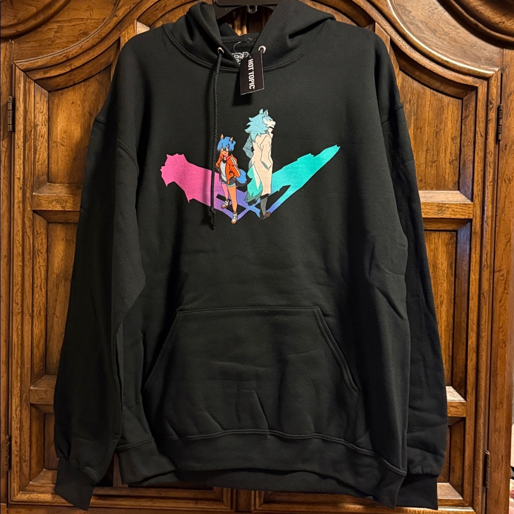 4 BNA Brand New Animal Michiru & Shirou Neon Silhouette Anime Manga Hoodie NWT L